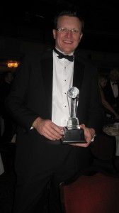 Antony Green, GL Vice President Water, accepts the Pipeline Industries Guild Award for GL's Burstfinder Technology.