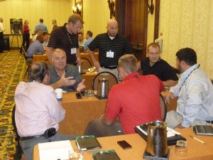 There were several break-outs requiring interactive discussions. Among those pictured are: Gary Lawson, Ditch Witch; Jeff Gabrielse and Will LeBlanc, Hammerhead; Brock Wilson; and Blake Culp